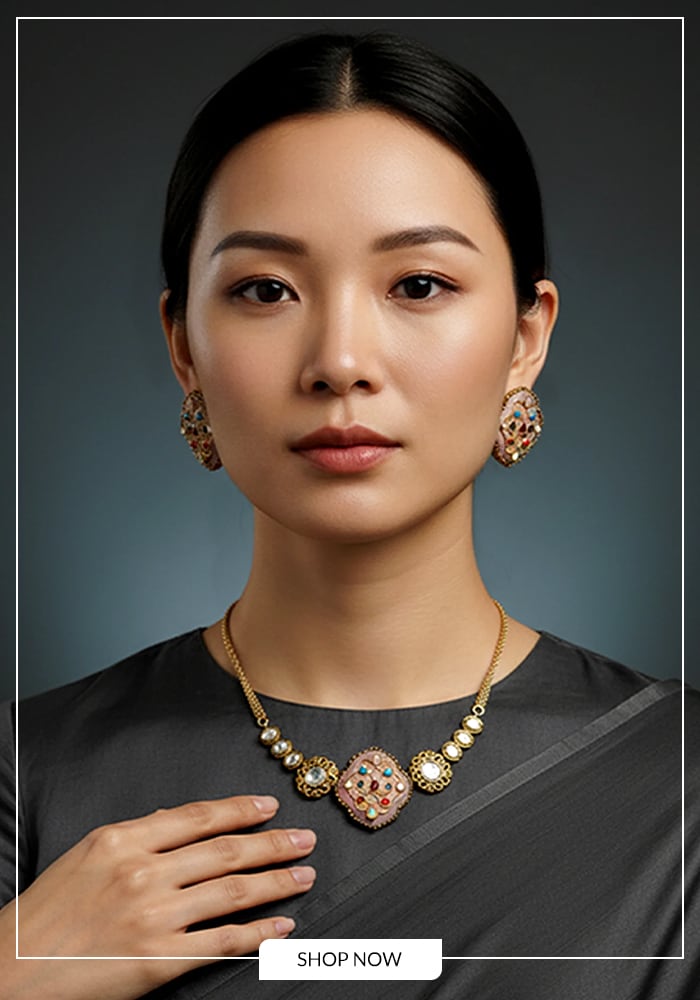 Meenakari work necklace set