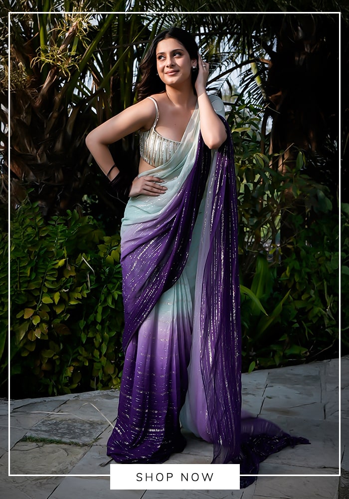 Ombre chiffon saree