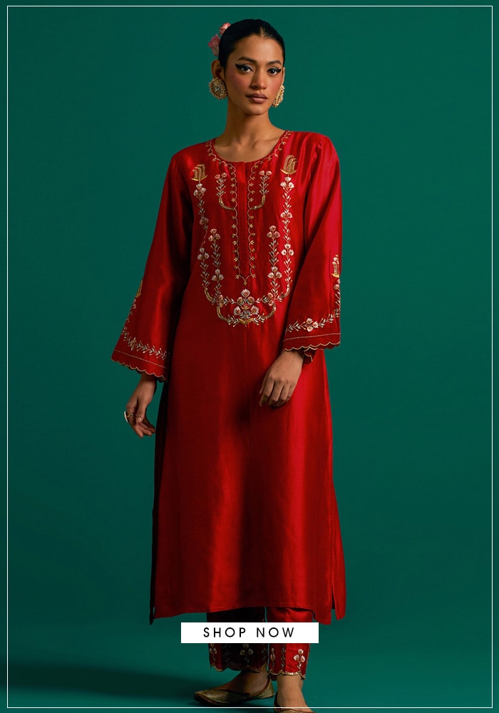 Paprika red kurta set
