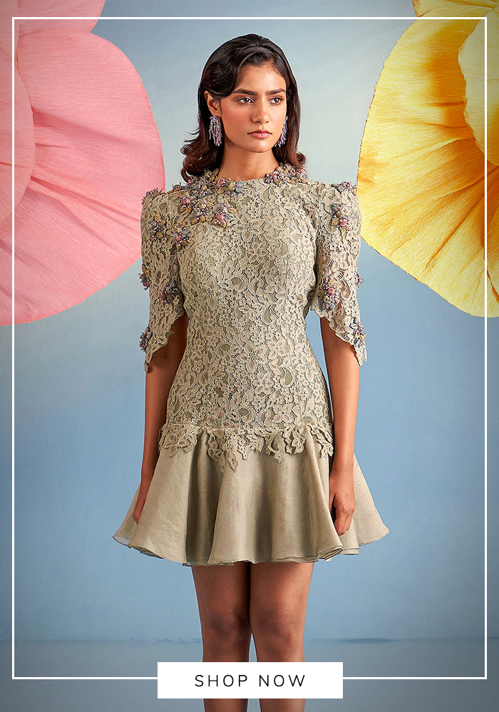 Parul and Preyanka almond portia mini dress