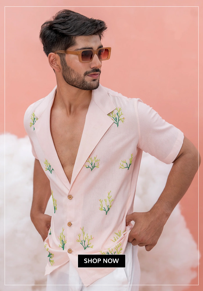 Pink embroidered shirt