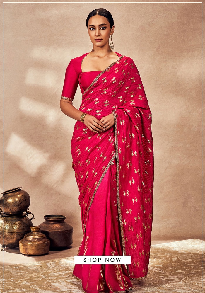 Masaba silk printed tissue saree