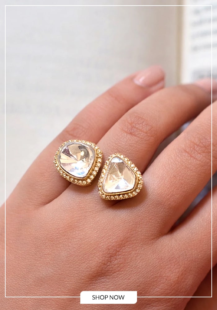 Polki embellished ring