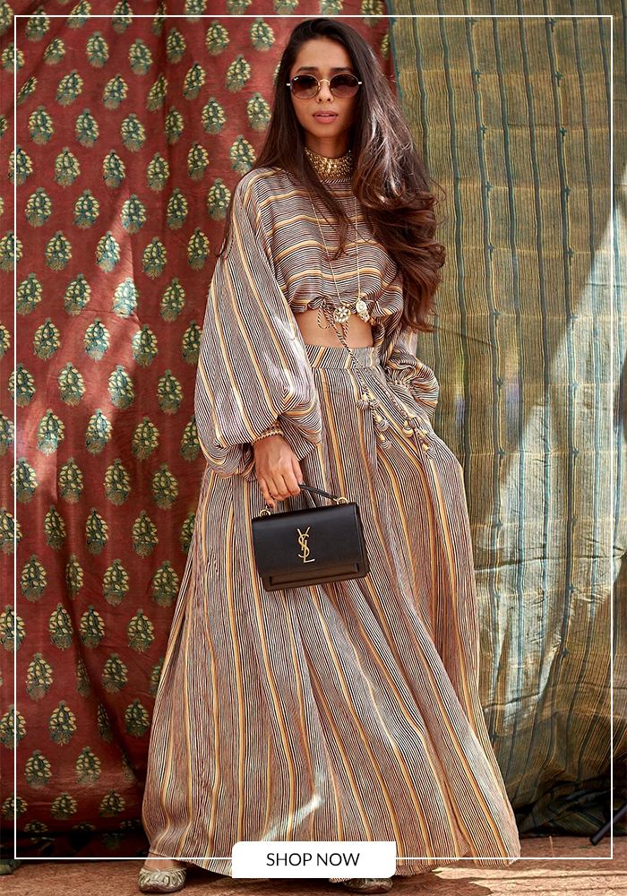 Punit Balana skirt set and crop top