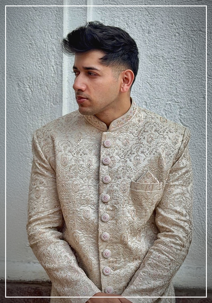 Sachin Anand in Arihant Rai Sinha sherwani