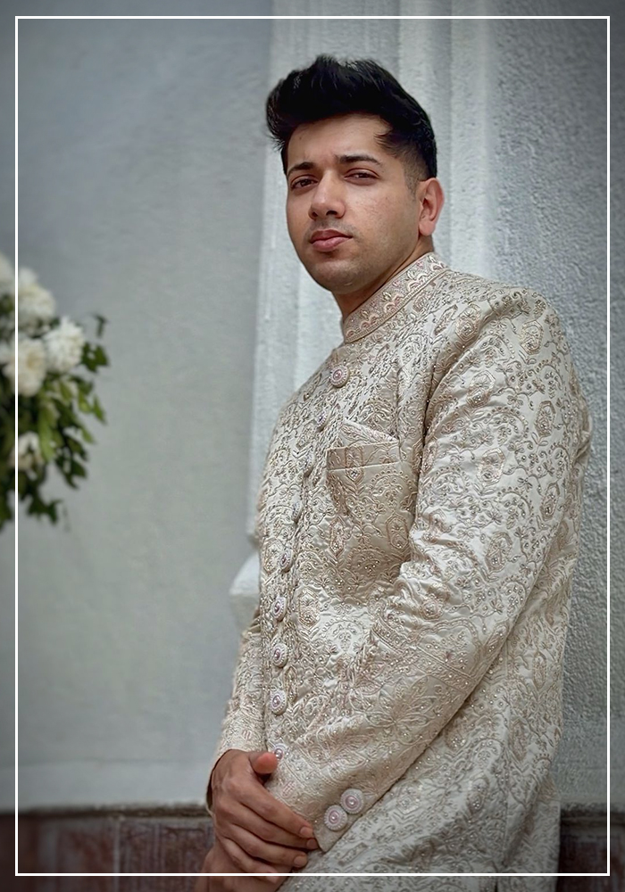 Sachin Anand wearing Arihant Rai Sinha sherwani