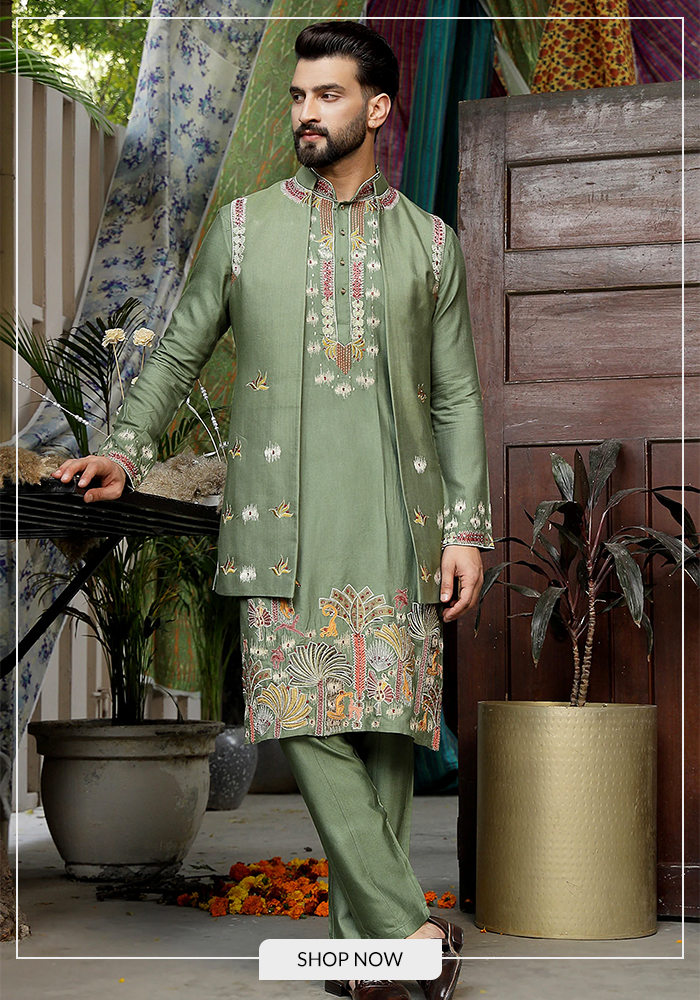 Soniya G-Green Bundi Kurta Set
