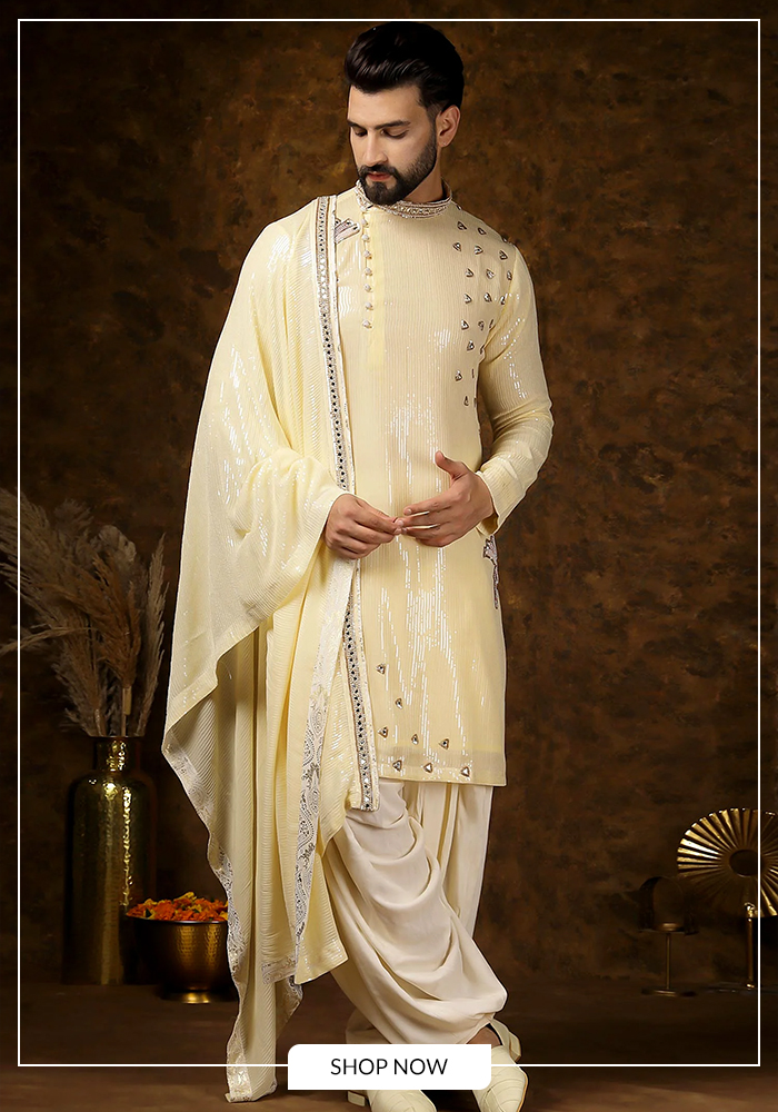 Soniya G White Sherwani set