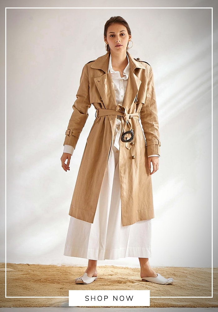Beige trench coat