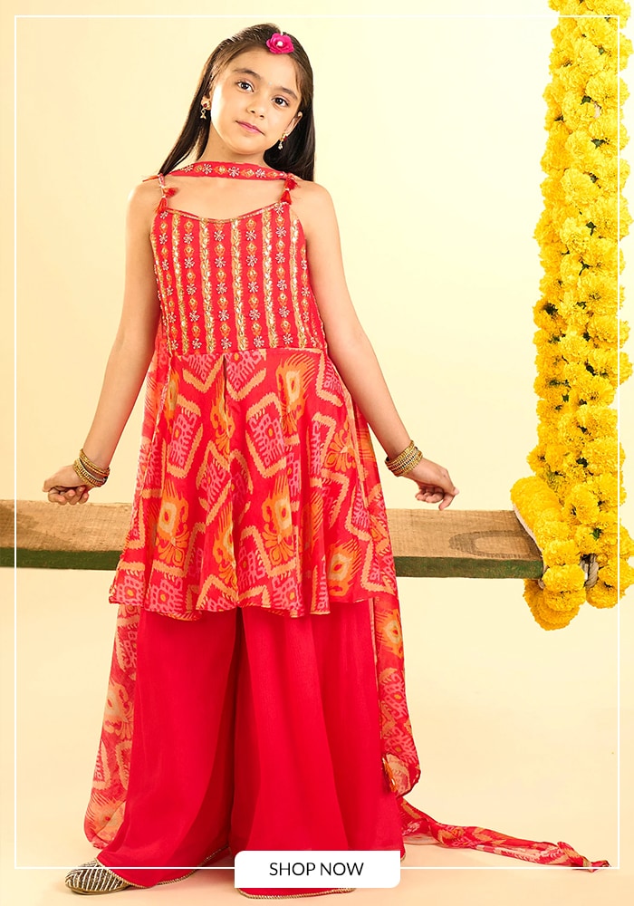 World Siblings Day 2026: How to Coordinate Sibling Outfits Without Looking Matchy With Petite Pomme Kidswear 1 Red kurta sharara set for girls