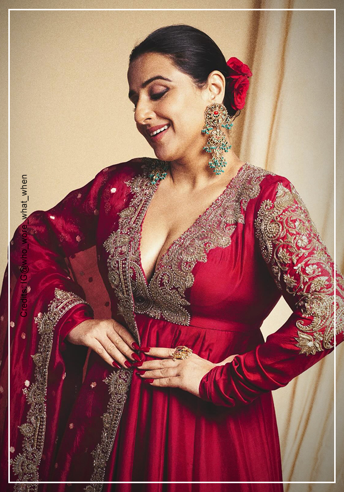 Vidya Balan in Mrunalini Rao anarkali