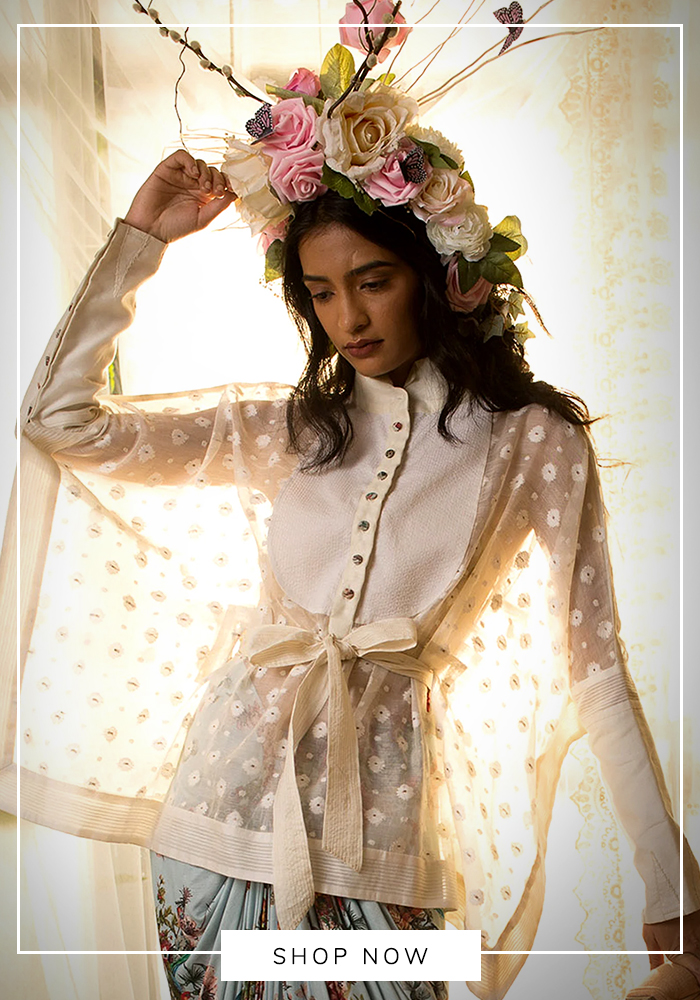 White jamdani blouse