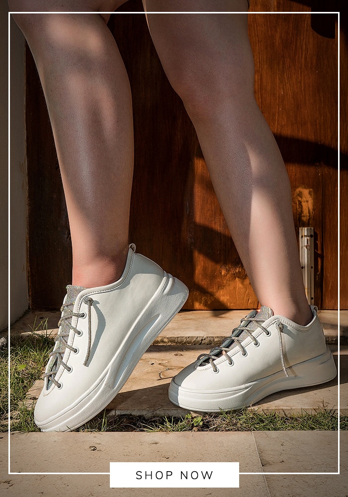 White leather sneakers