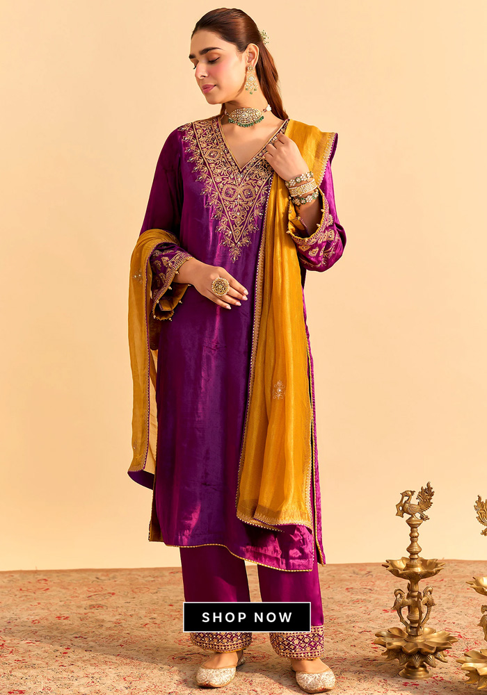 Velvet Kurta Sets for Winter Festivities 