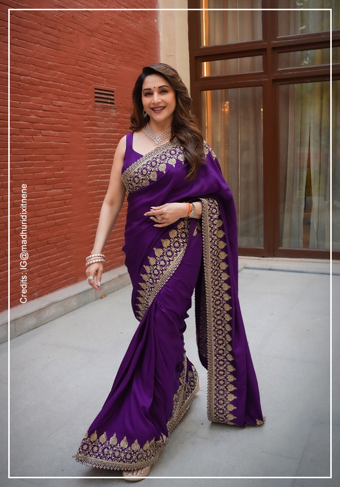 3. Purple Mahamayi Saree Set by Mrunalini Rao 