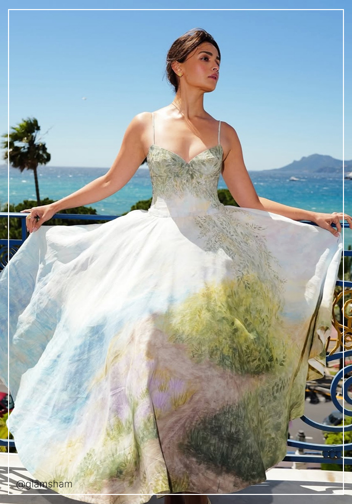 Alia Bhatt in watercolor gown in Cannes 2026