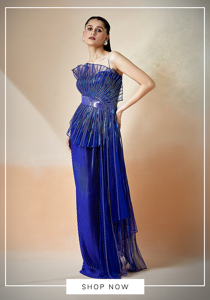 Amit Aggarwal blue gown
