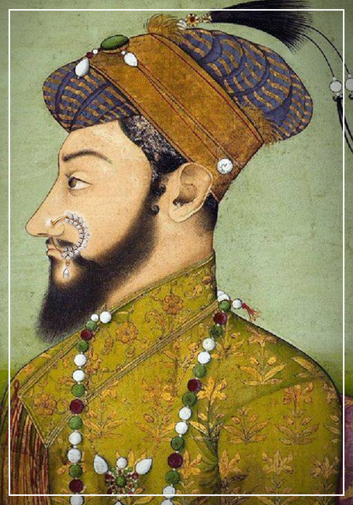 Babur wearing nose ring