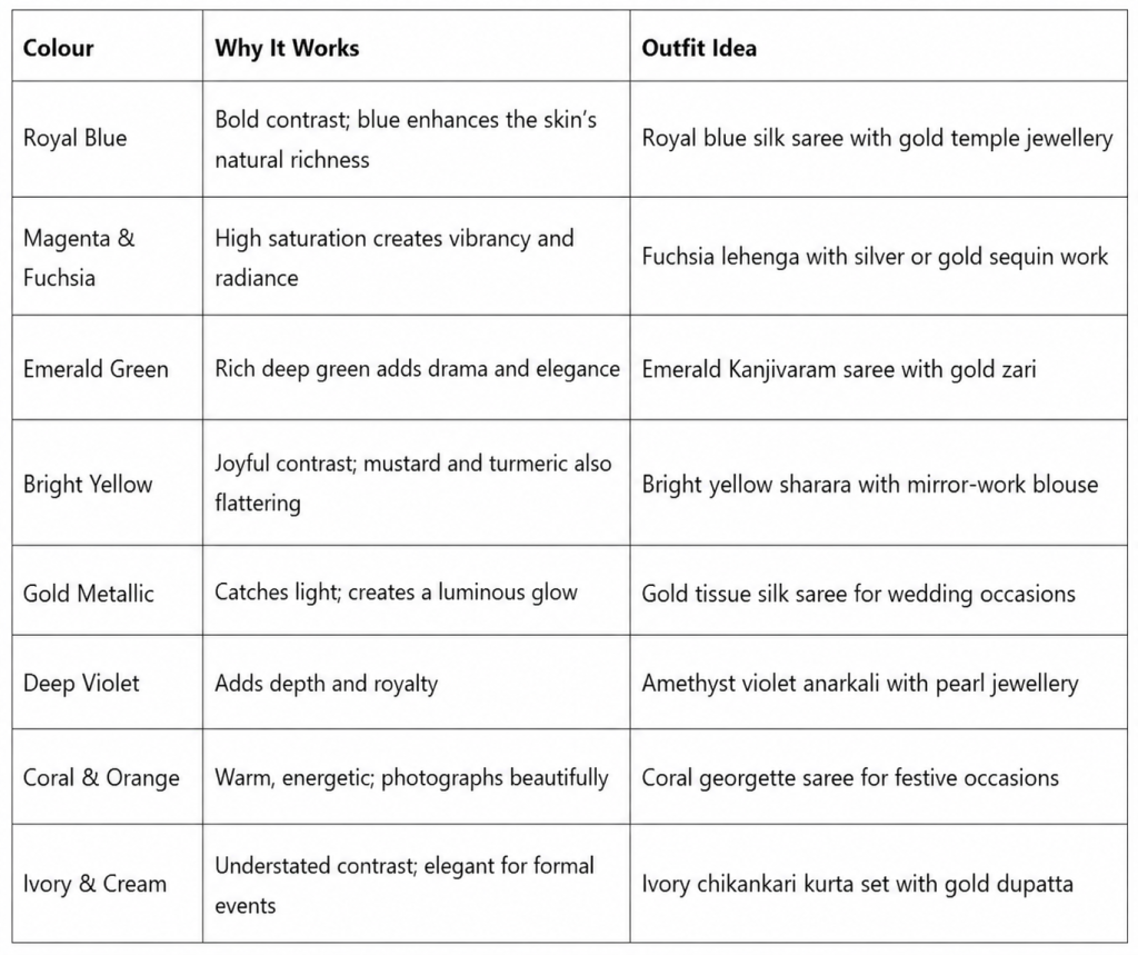 Ethnic Wear Colour Guide for Dark Skin Tones