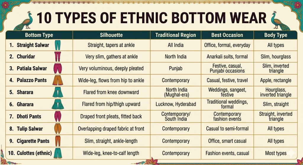 Types of Bottom Wear