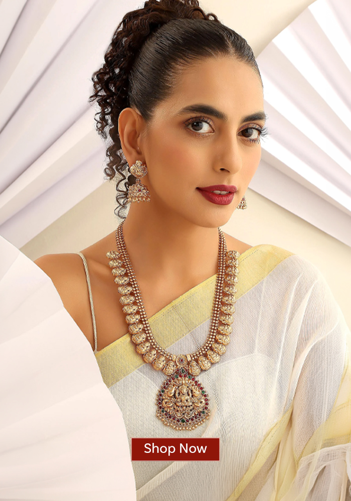 Gold long necklace