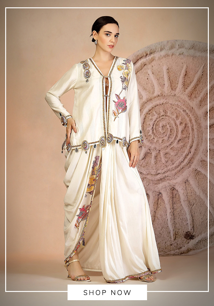 Ivory dhoti pant set