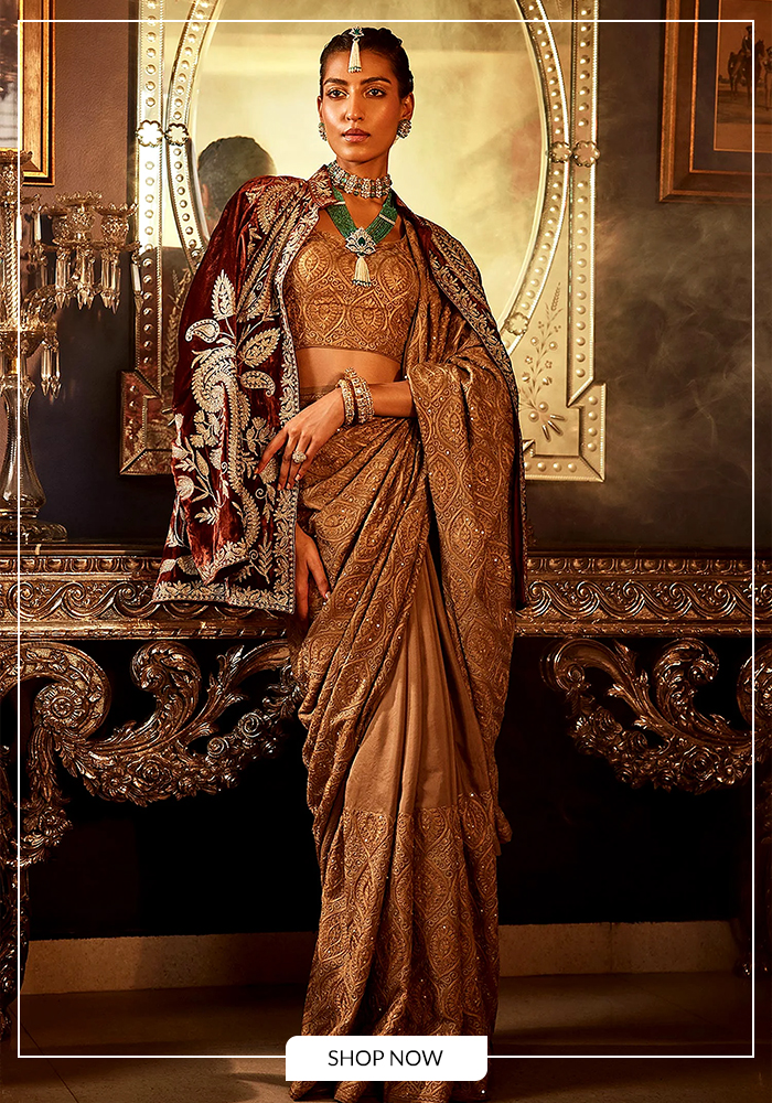 Jacket saree pre draped