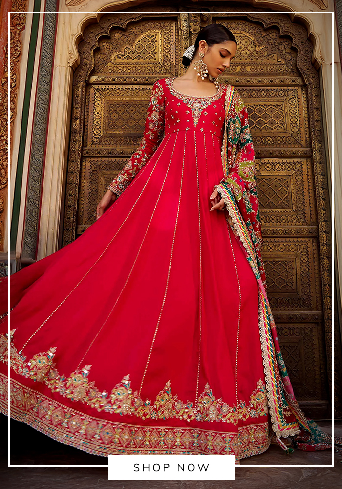 Lashkaraa red embroidered lehenga