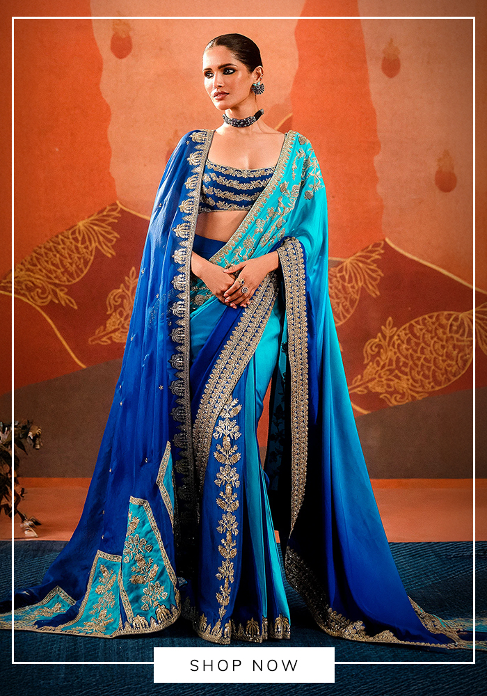 Masaba blue dupatta sarees