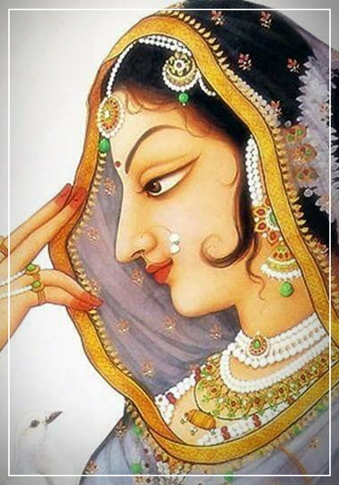 Mughal woman wearing nose ring