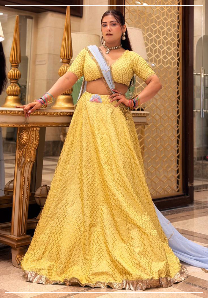 Muskan Khandelwal in Aariyana Couture yellow lehenga