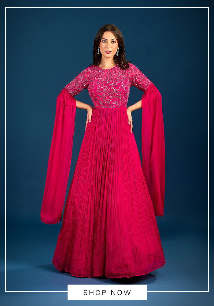 Pink Embroidered Anarkali