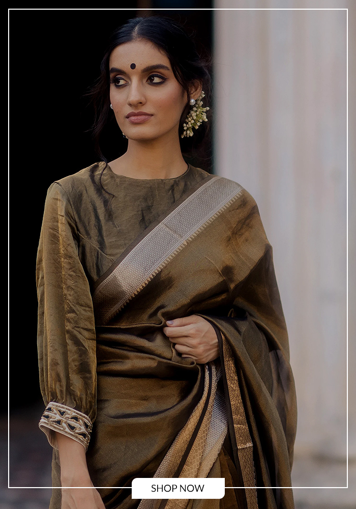 Puff sleeve saree blouse