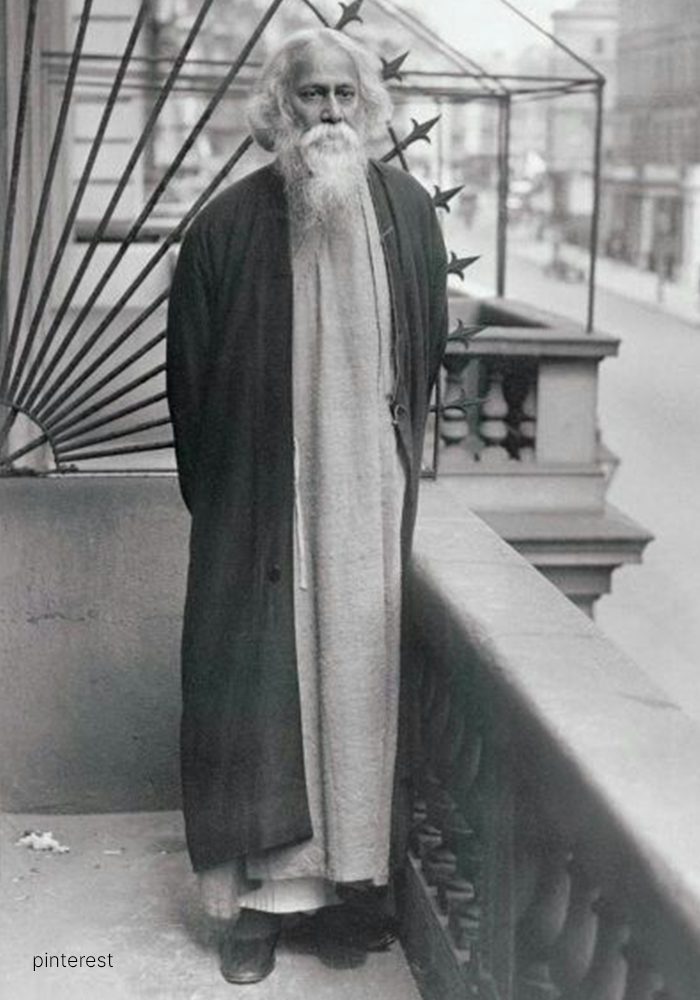 Rabindranath Tagore wearing cloak