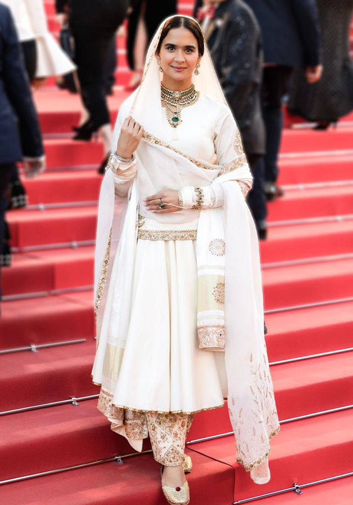 Roopinder Kaur Gill qwearing trafitional outfit at Cannes 2026