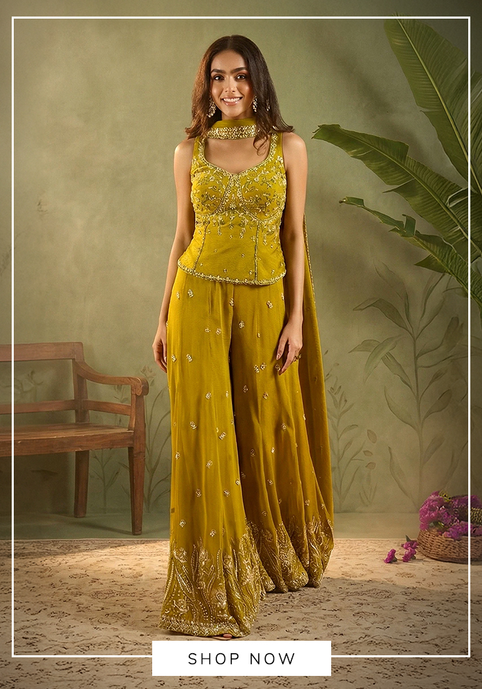 Samyukta Singhania embroidered top and sharara set