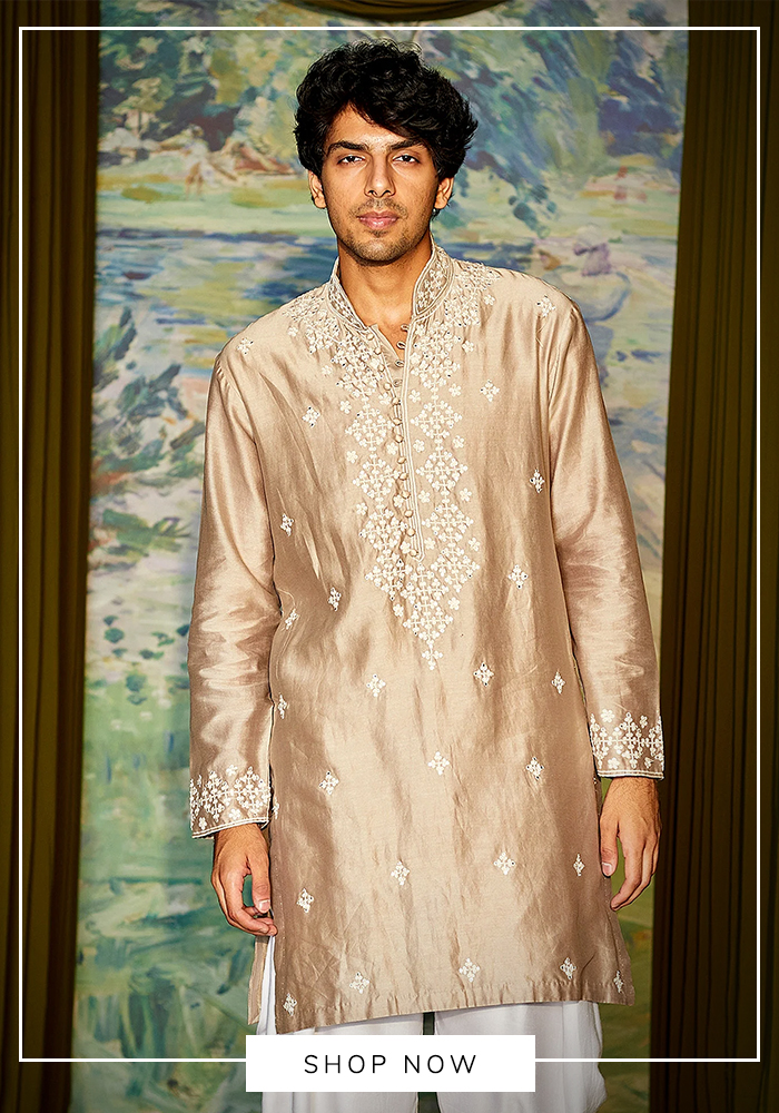 Silk chanderi kurta set