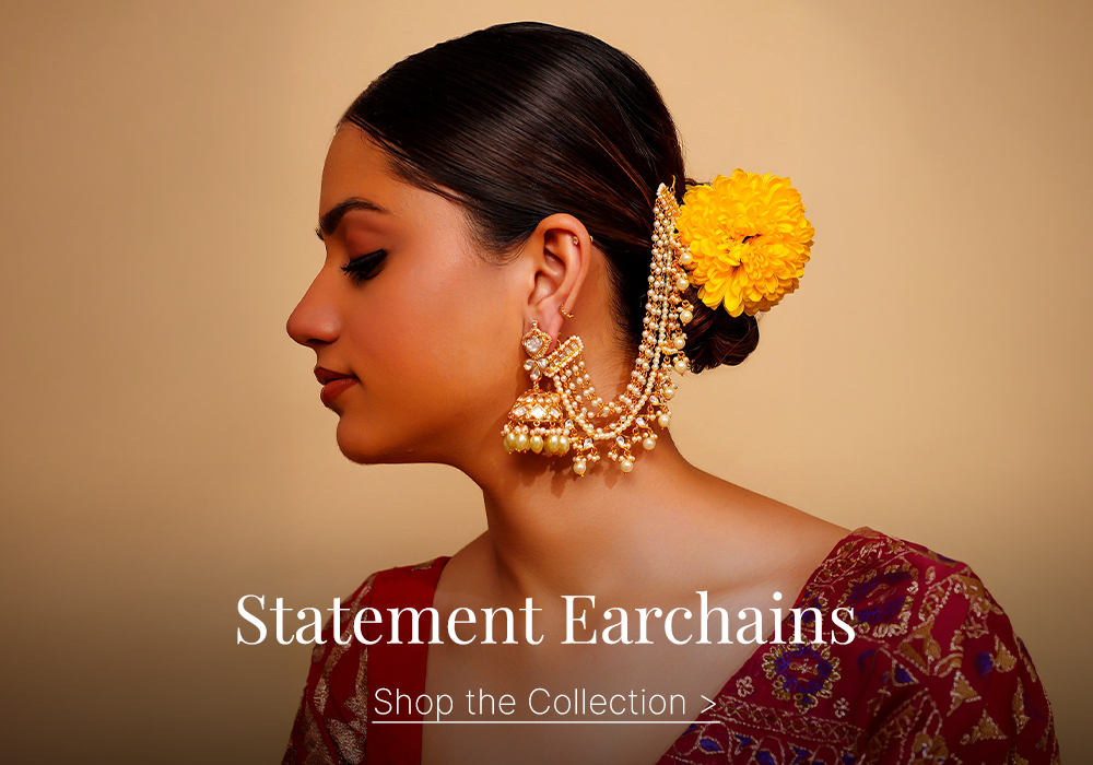 Statement earchains at Aza Fashions