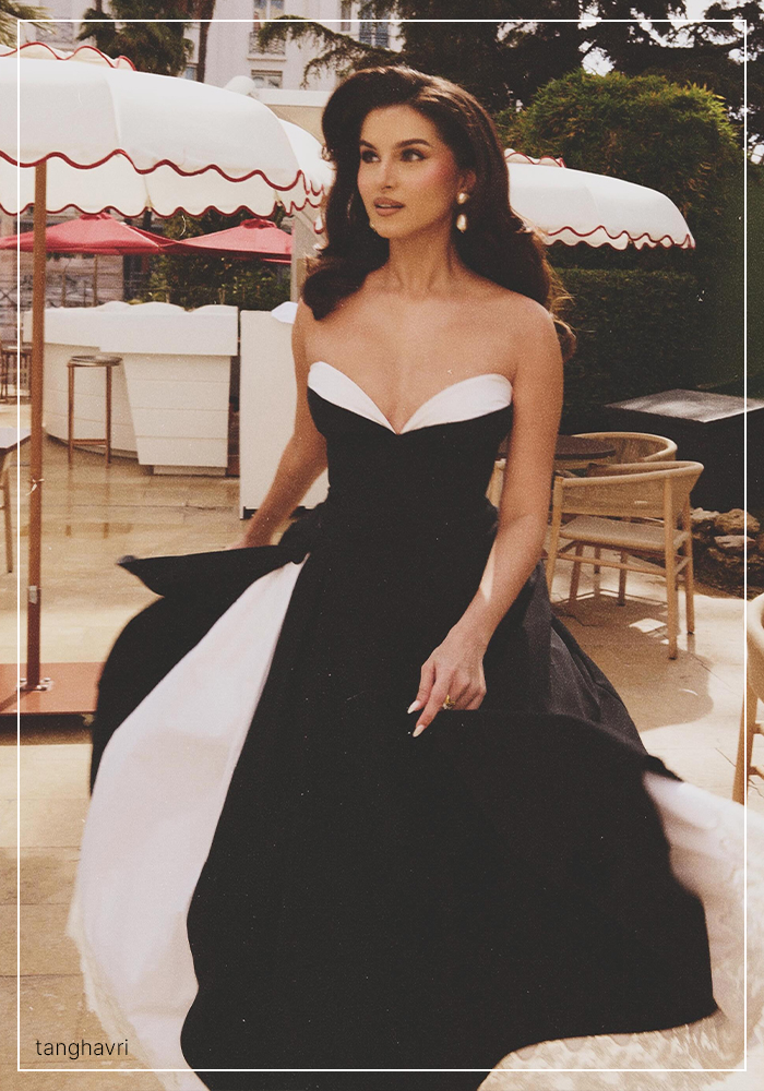 Tara Sutaria in black vintage dress at Cannes 2026
