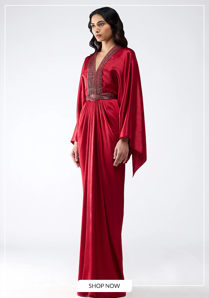 Satin Kaftans with Clean Tailoring 