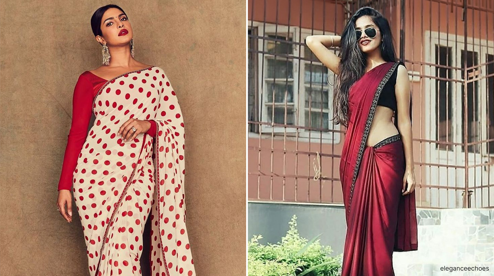 Vintage vs Modern Saree Look
