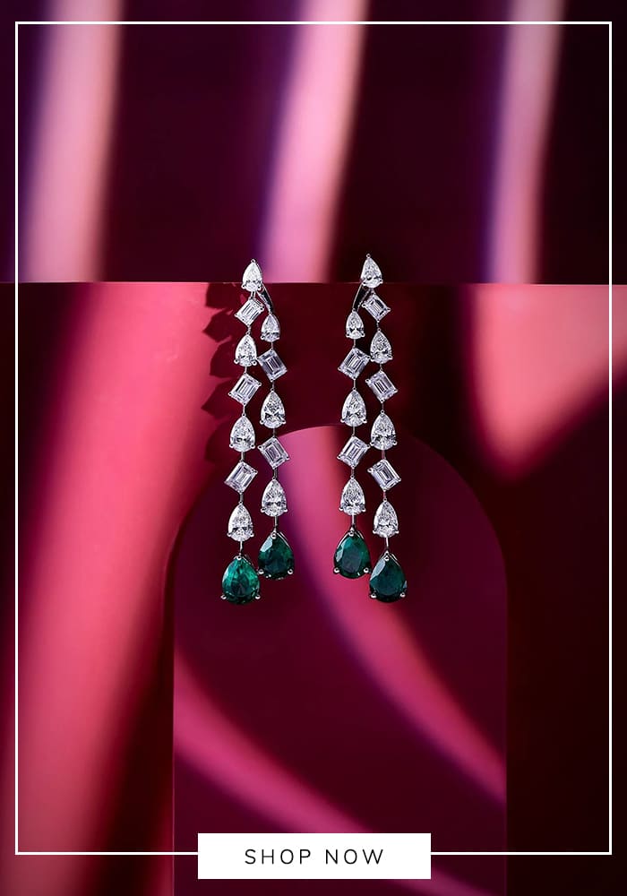The Emerald and Pear Cascade Earrings
