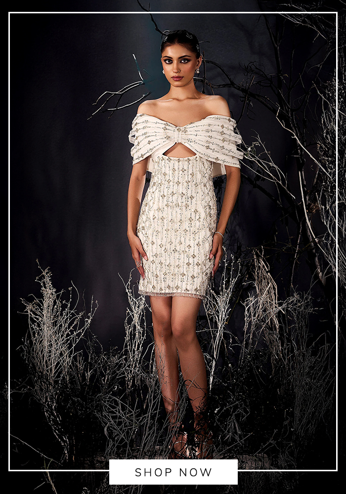 3D bow cocktail dress