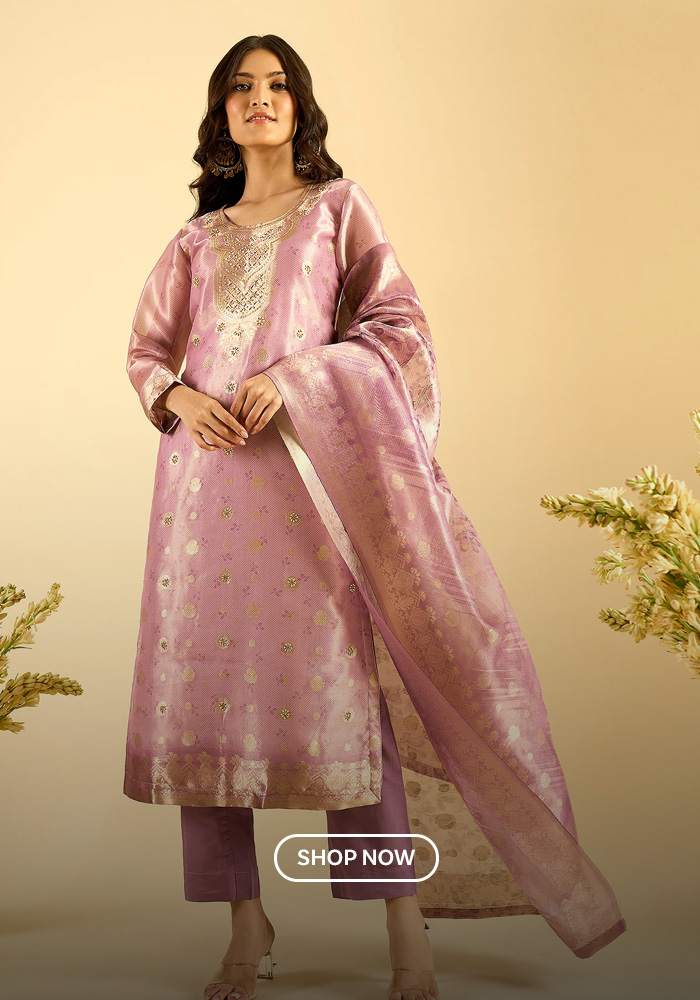 A Soft Pink Butti Kurta Set for Understated Celebration Style