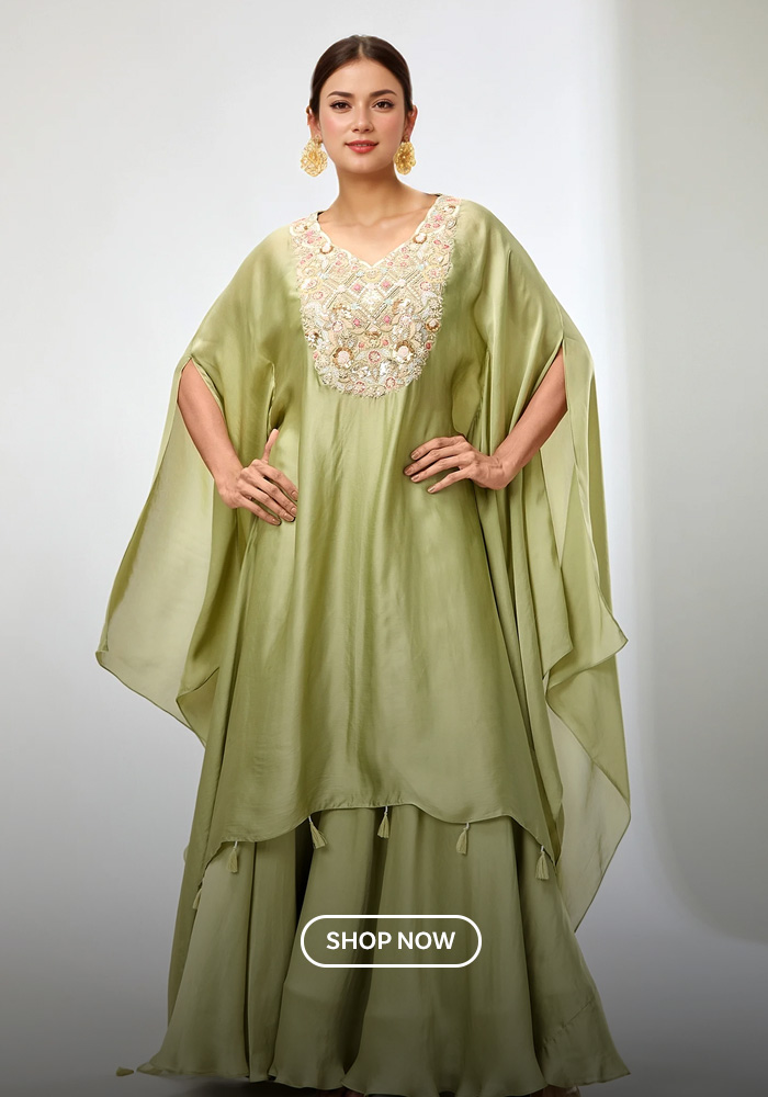 A Floral Kaftan Sharara Set for Effortless Glamour