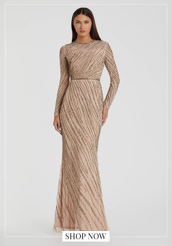 Abstract embroidered Mac Duggal gown
