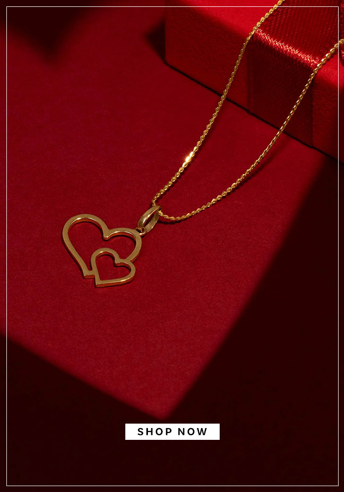 Araiya twin heart gold pendant necklace