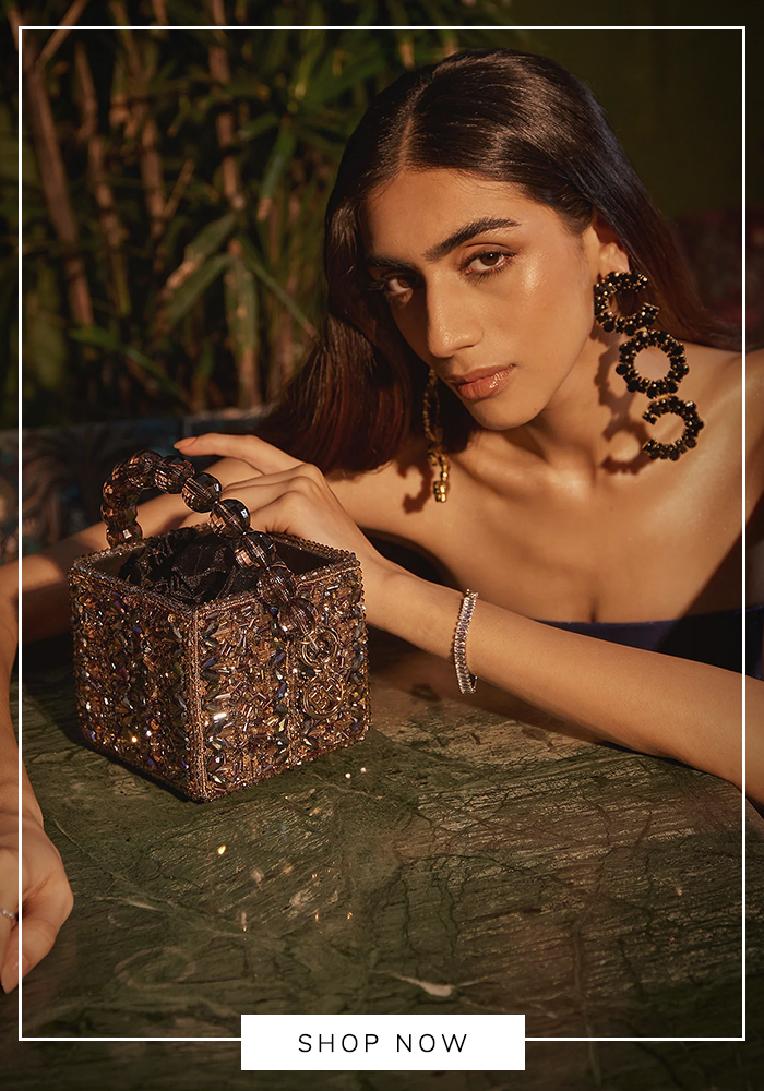 Bag Head crystal embellished box bag