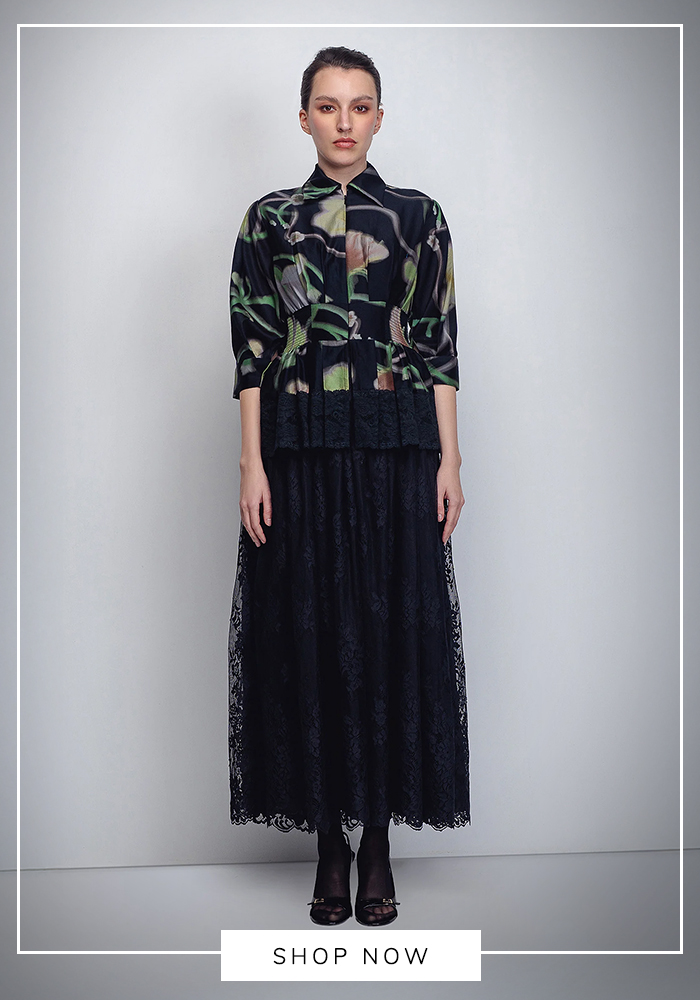 Black print dress