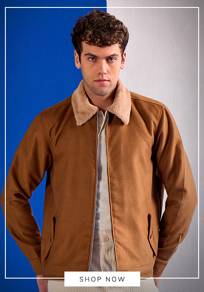 Brown suede jacket for men